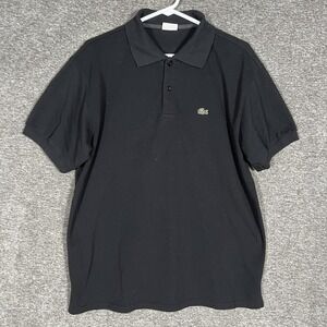 Lacoste Polo Shirt Mens 2XL Black Stretch Pique Short Sleeve Logo Casual